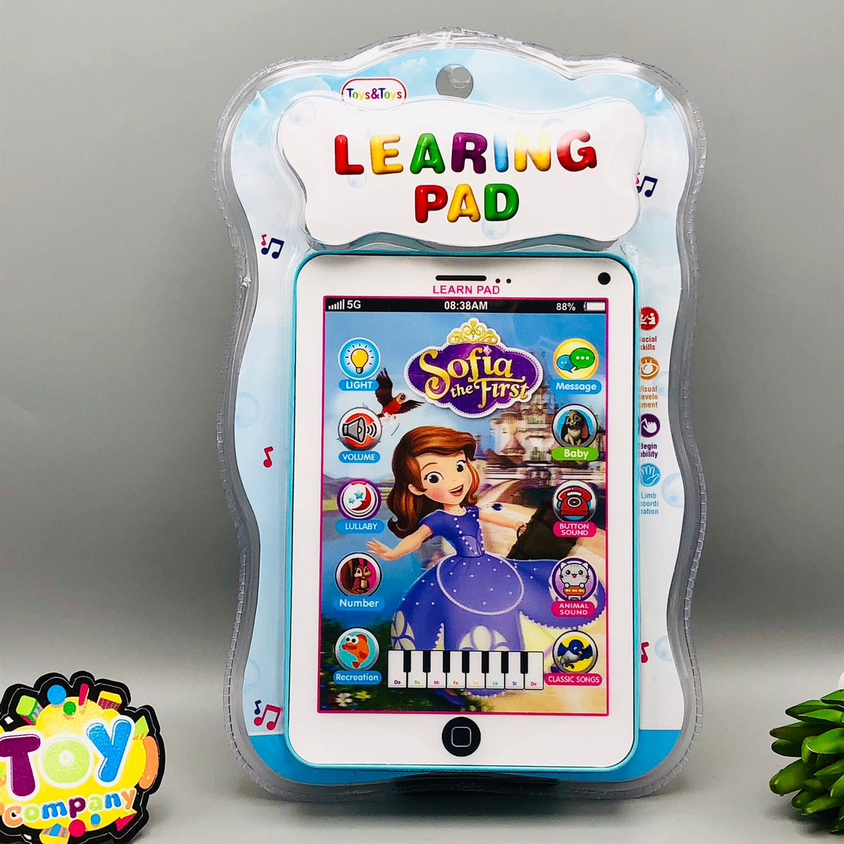 8* Inches Interactive Learning Pad With Light & Sound - Assortment