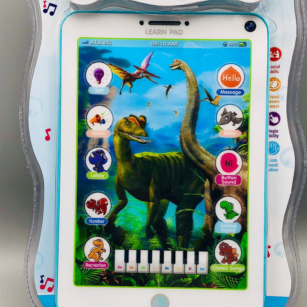 8* Inches Interactive Learning Pad With Light & Sound - Assortment