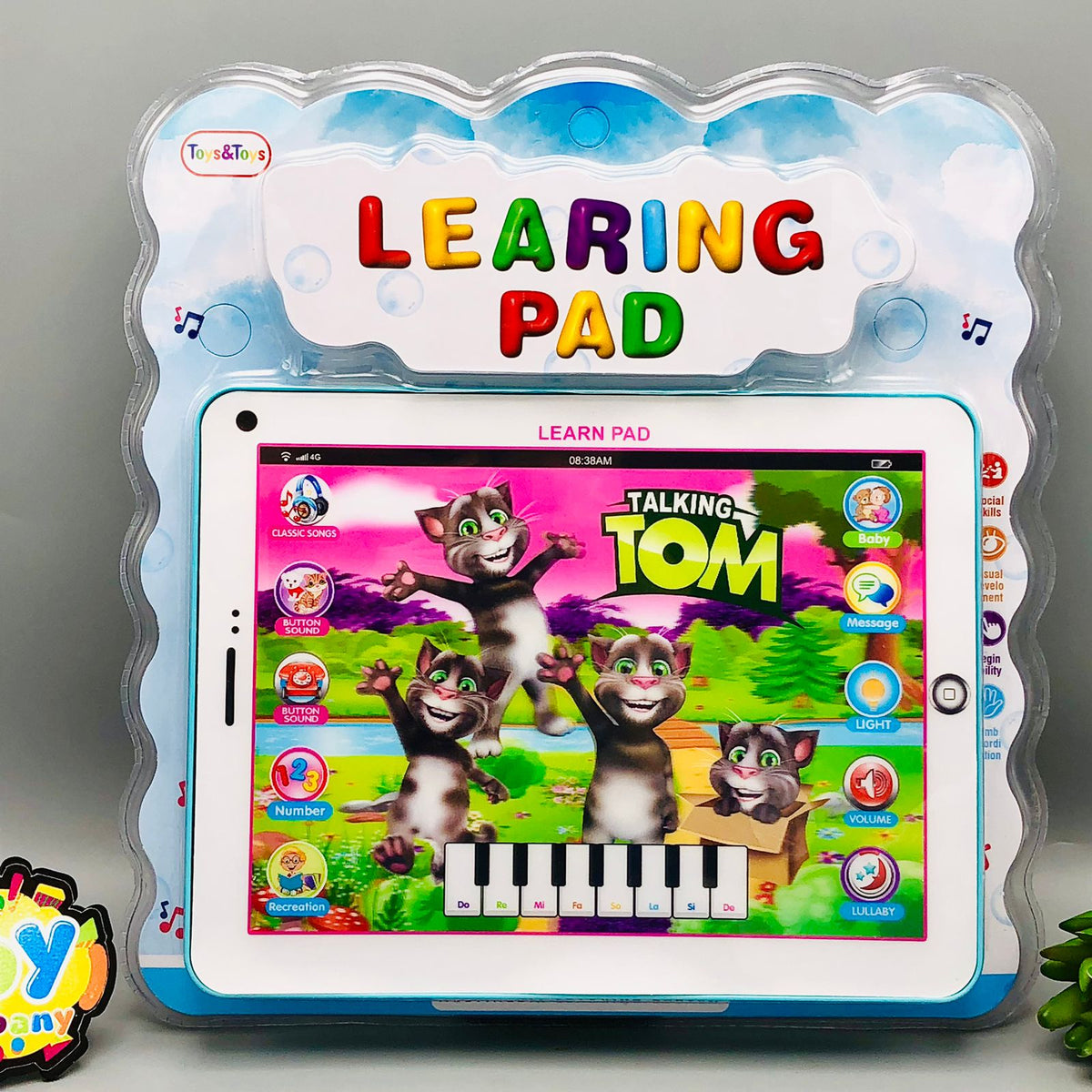 9.5* Inches Interactive Learning Pad With Light & Sound - Assortment