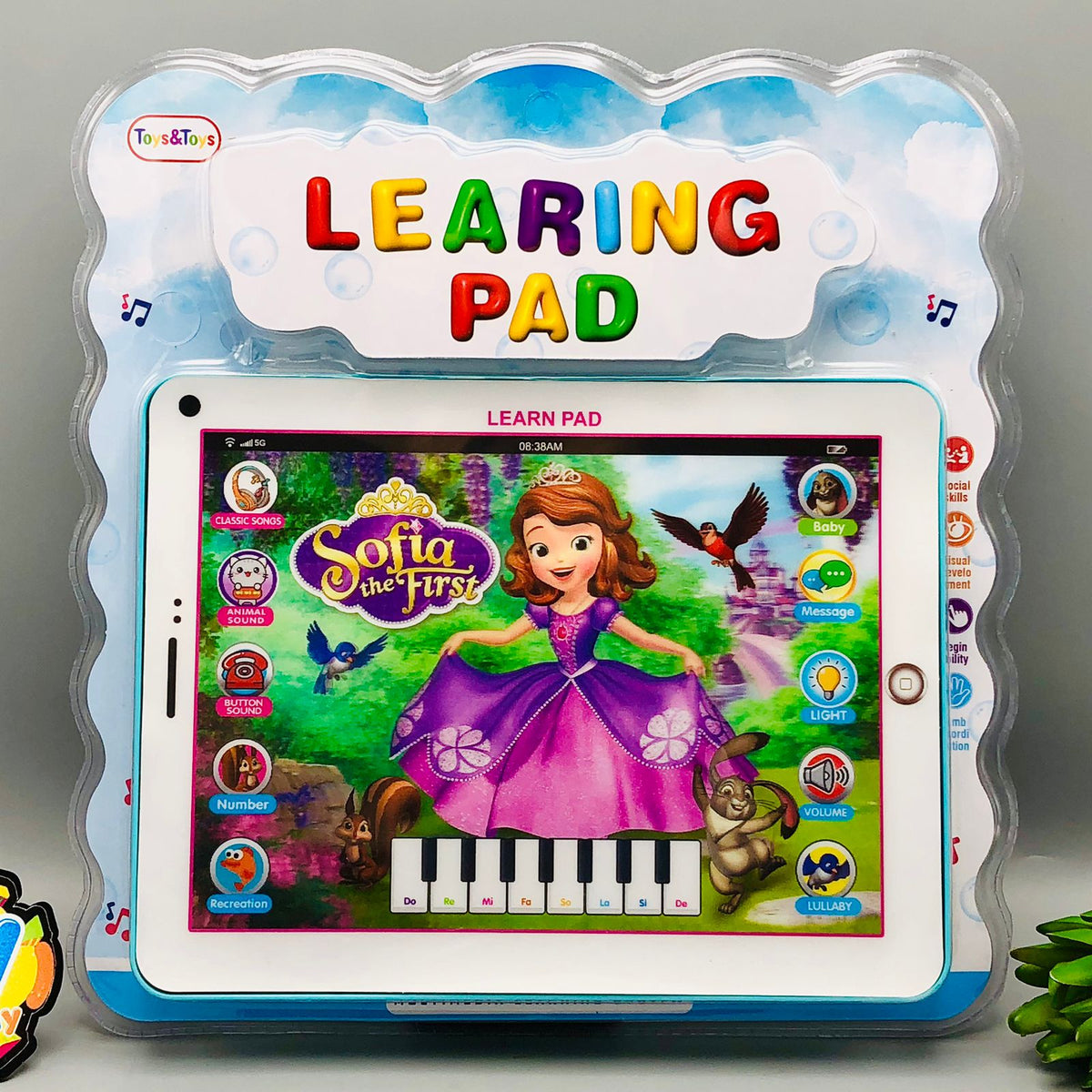 9.5* Inches Interactive Learning Pad With Light & Sound - Assortment