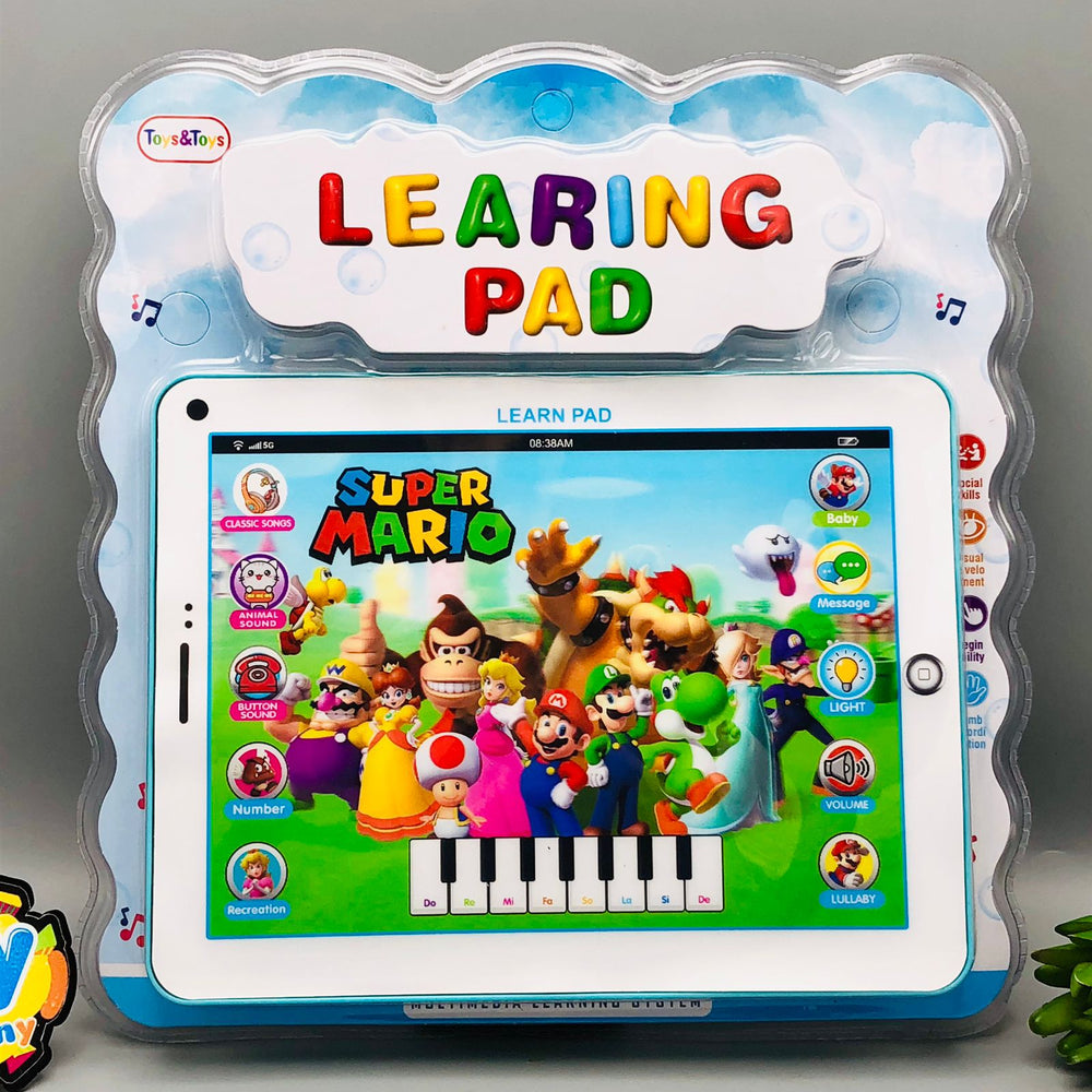 9.5* Inches Interactive Learning Pad With Light & Sound - Assortment