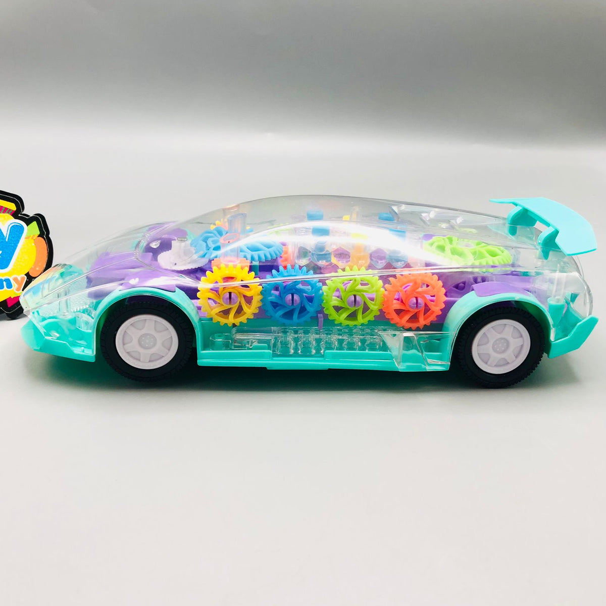 Electric Transparent Gear Car With Light & Sound