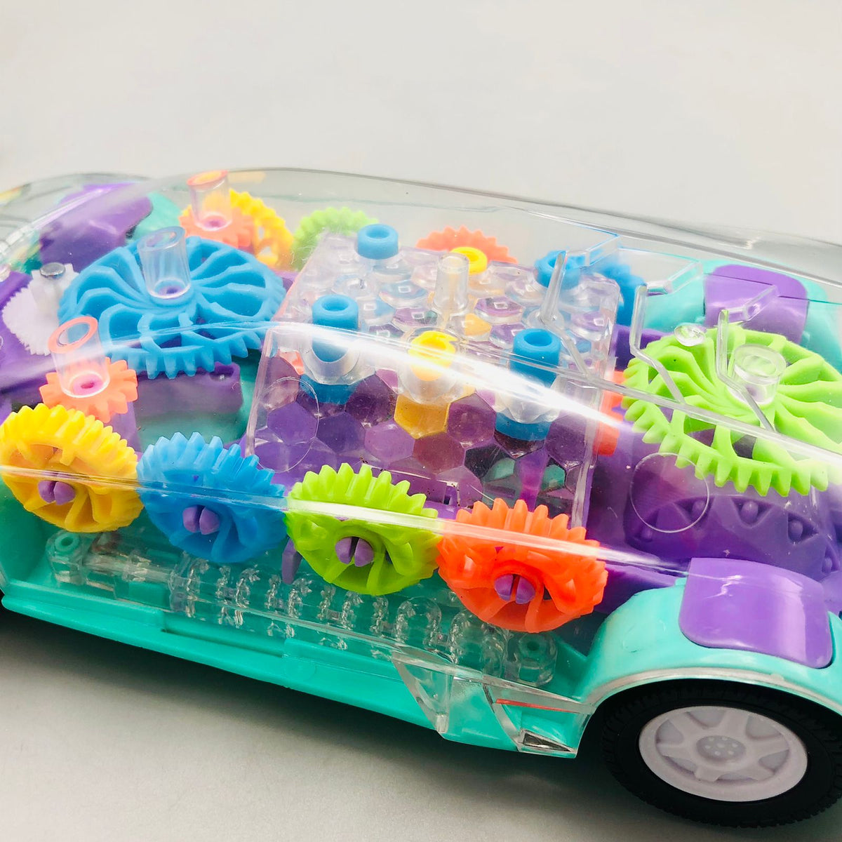 Electric Transparent Gear Car With Light & Sound