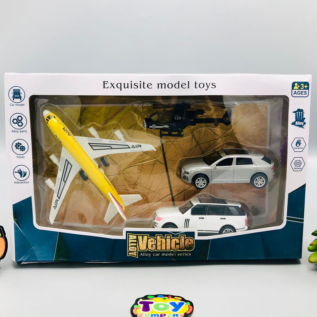 Diecast Mini Aircraft & Car Models Pack Of 4