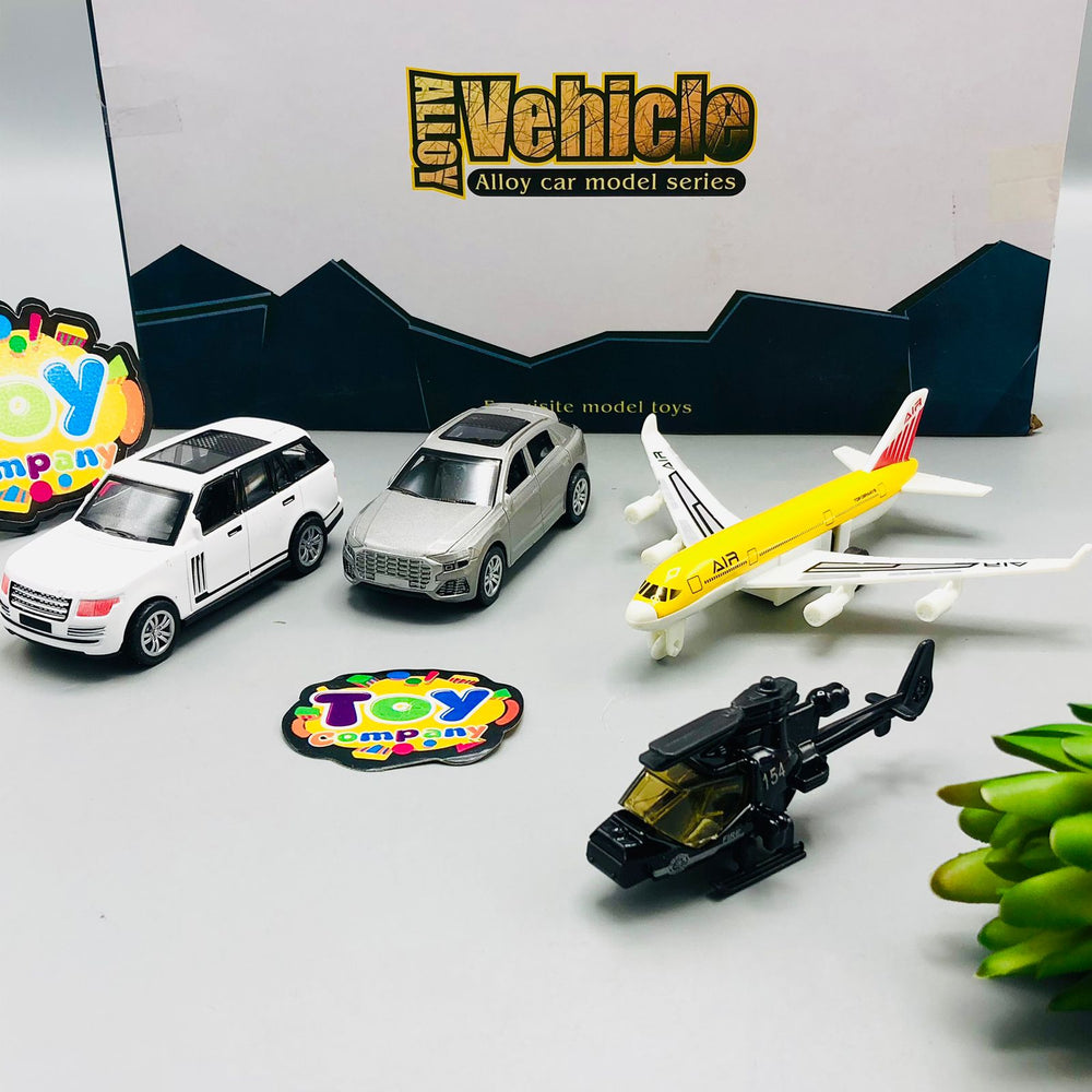 Diecast Mini Aircraft & Car Models Pack Of 4