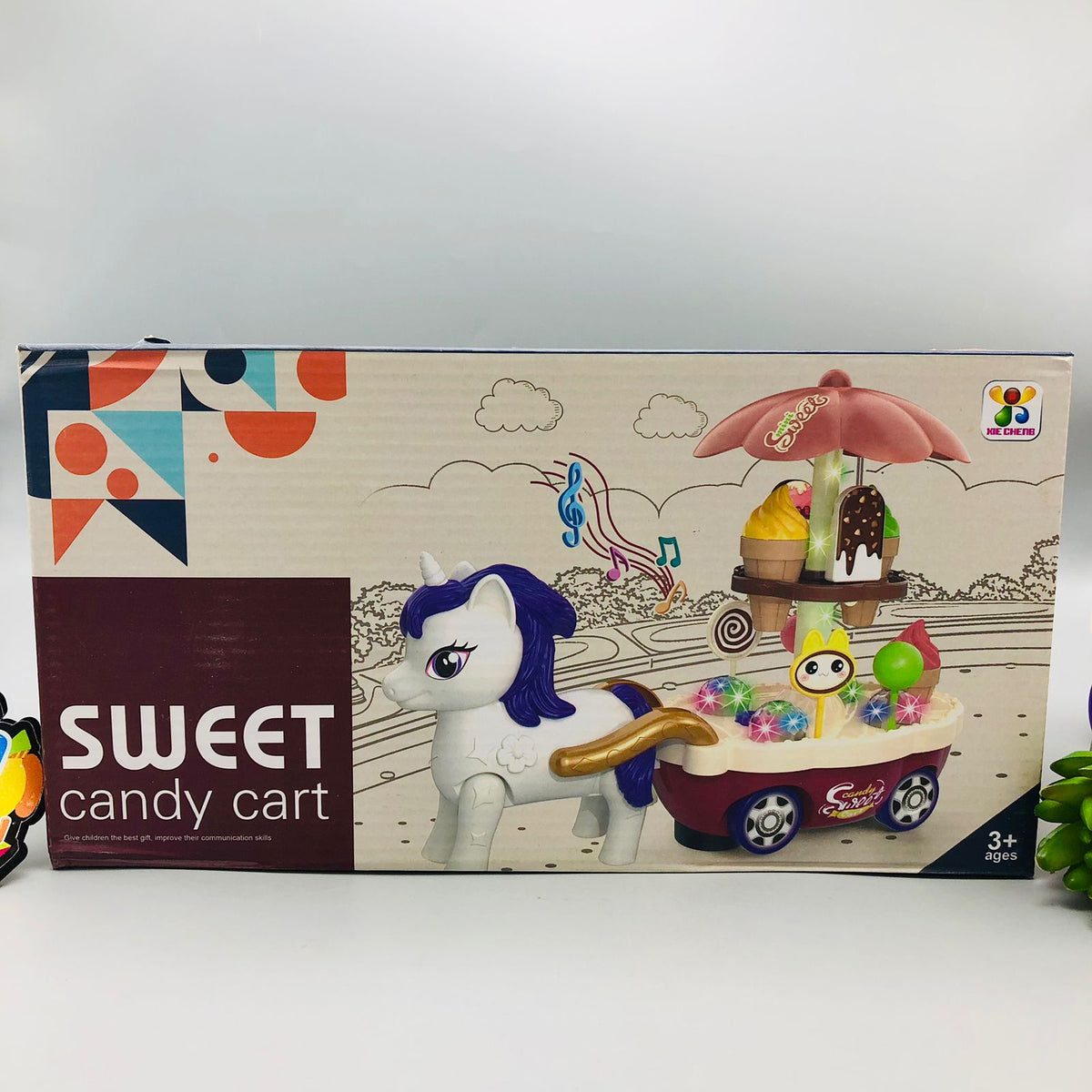 13Pcs DIY Sweet Unicorn Candy Cart With Light & Sound