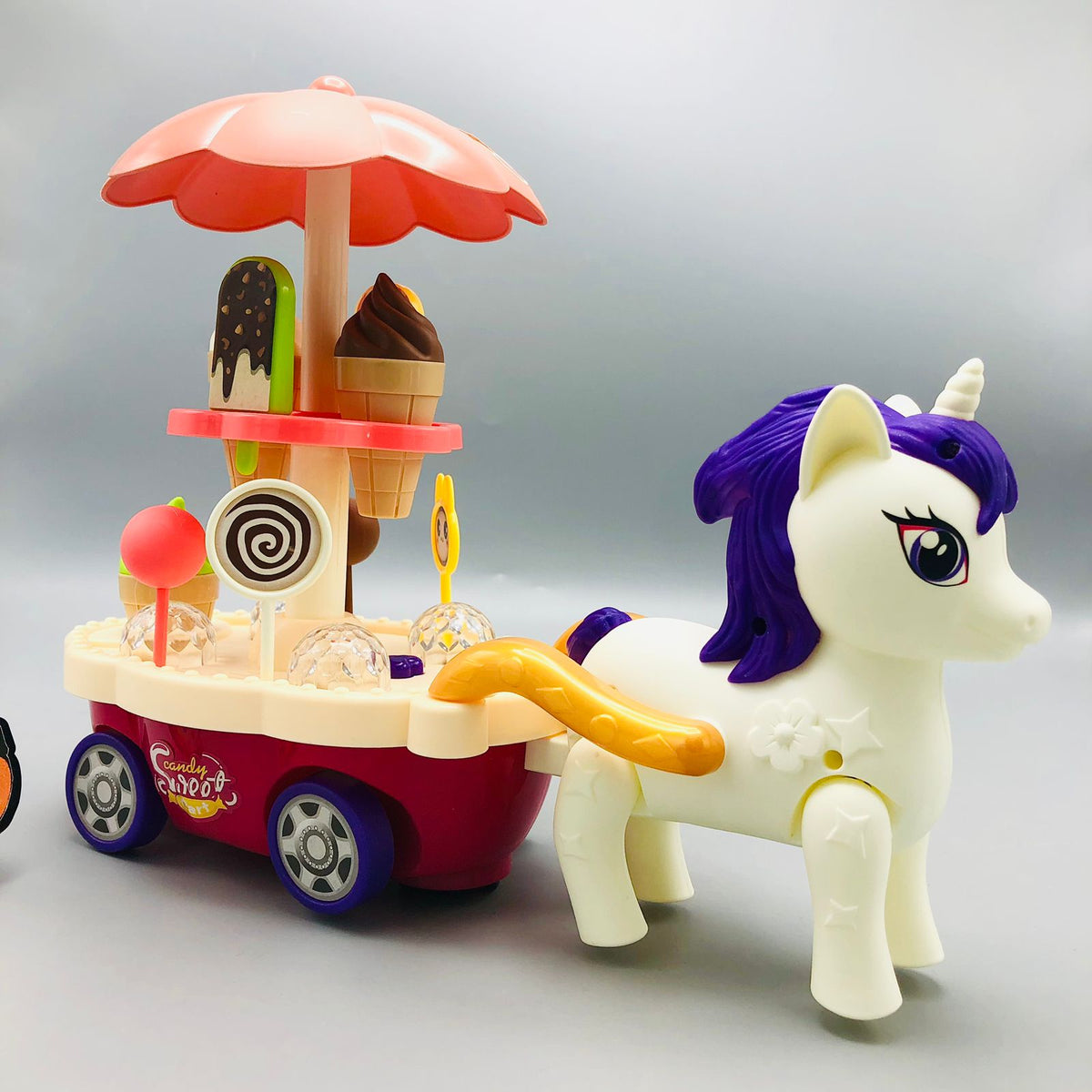 13Pcs DIY Sweet Unicorn Candy Cart With Light & Sound