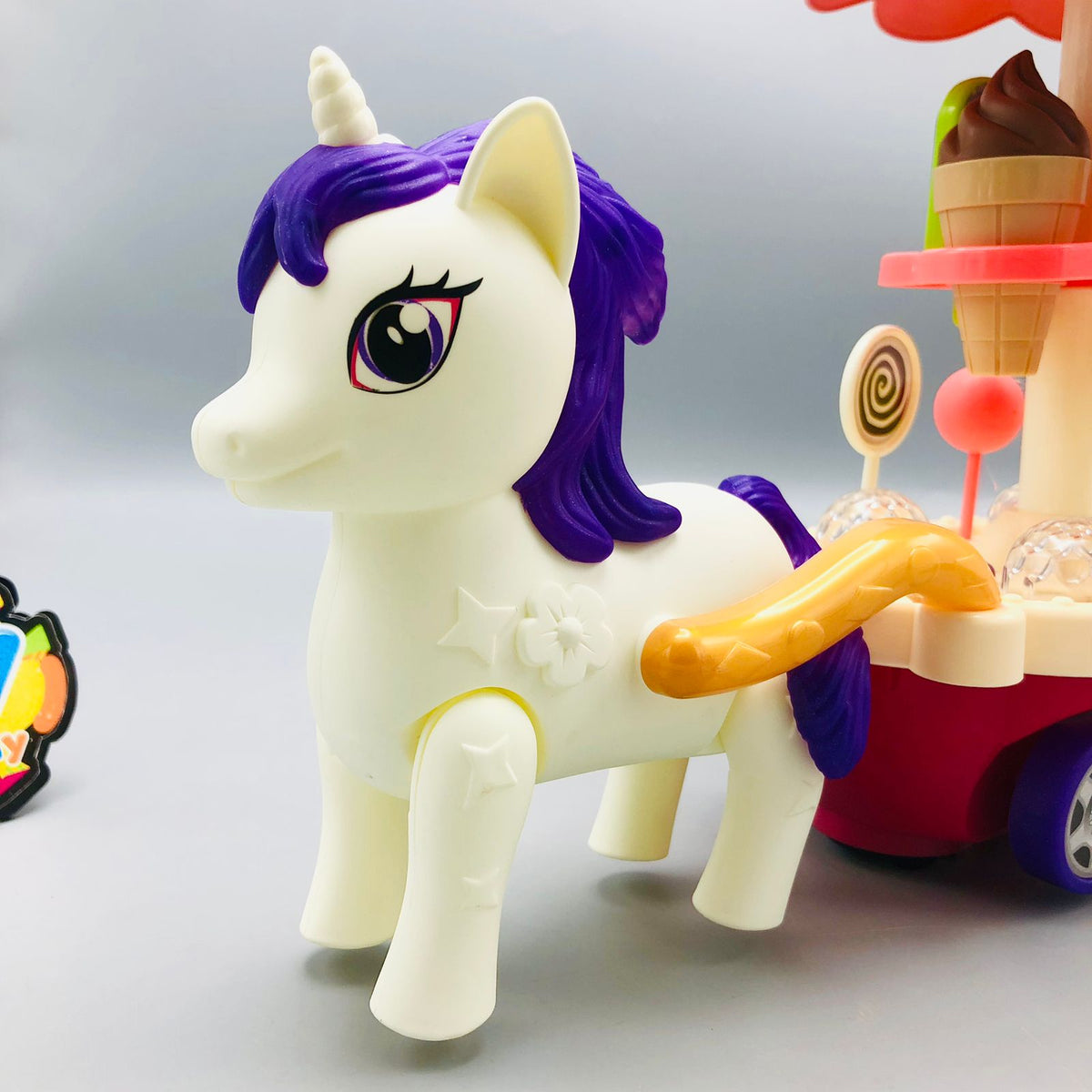 13Pcs DIY Sweet Unicorn Candy Cart With Light & Sound