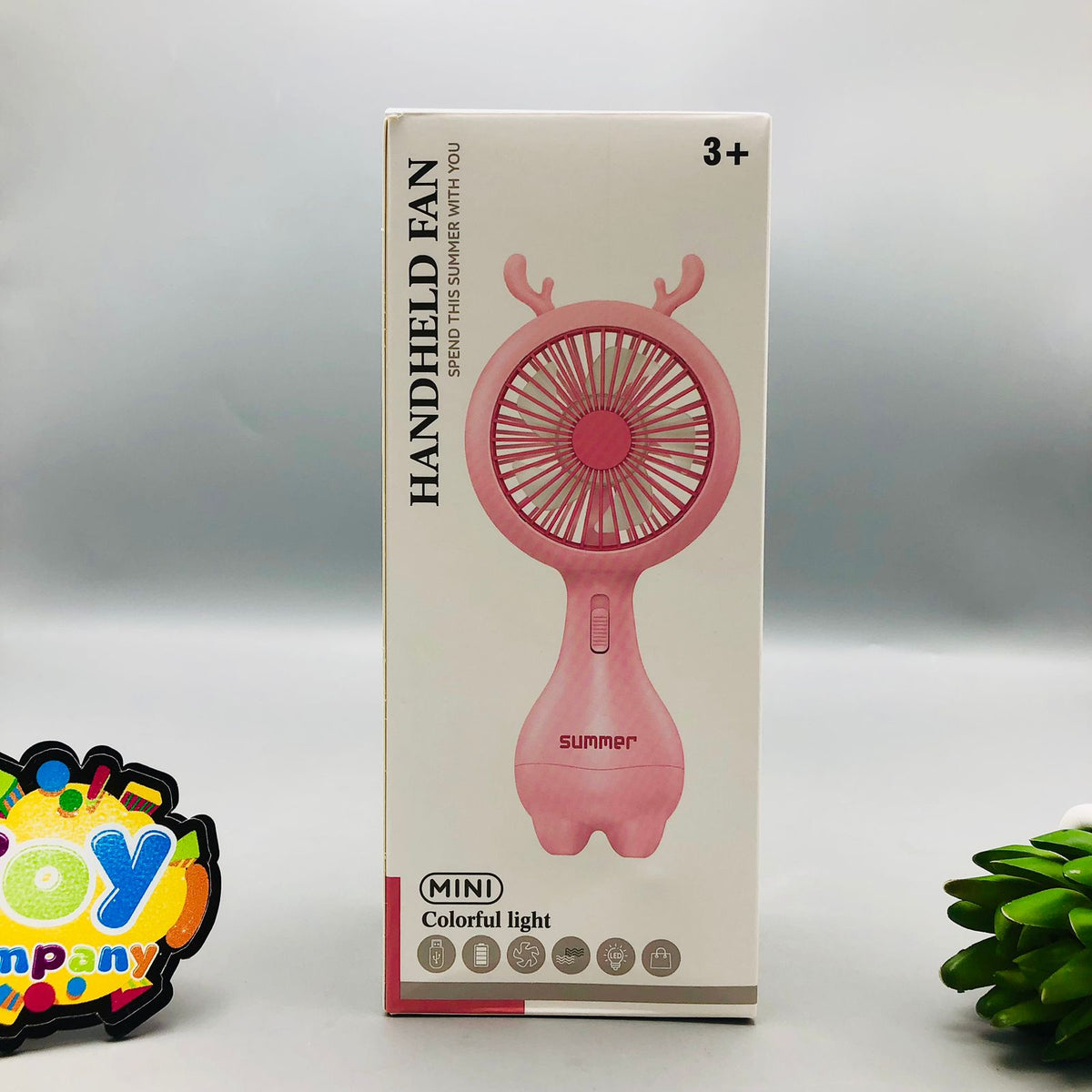Rechargeable Handheld Colorful Lights Cooling Fan