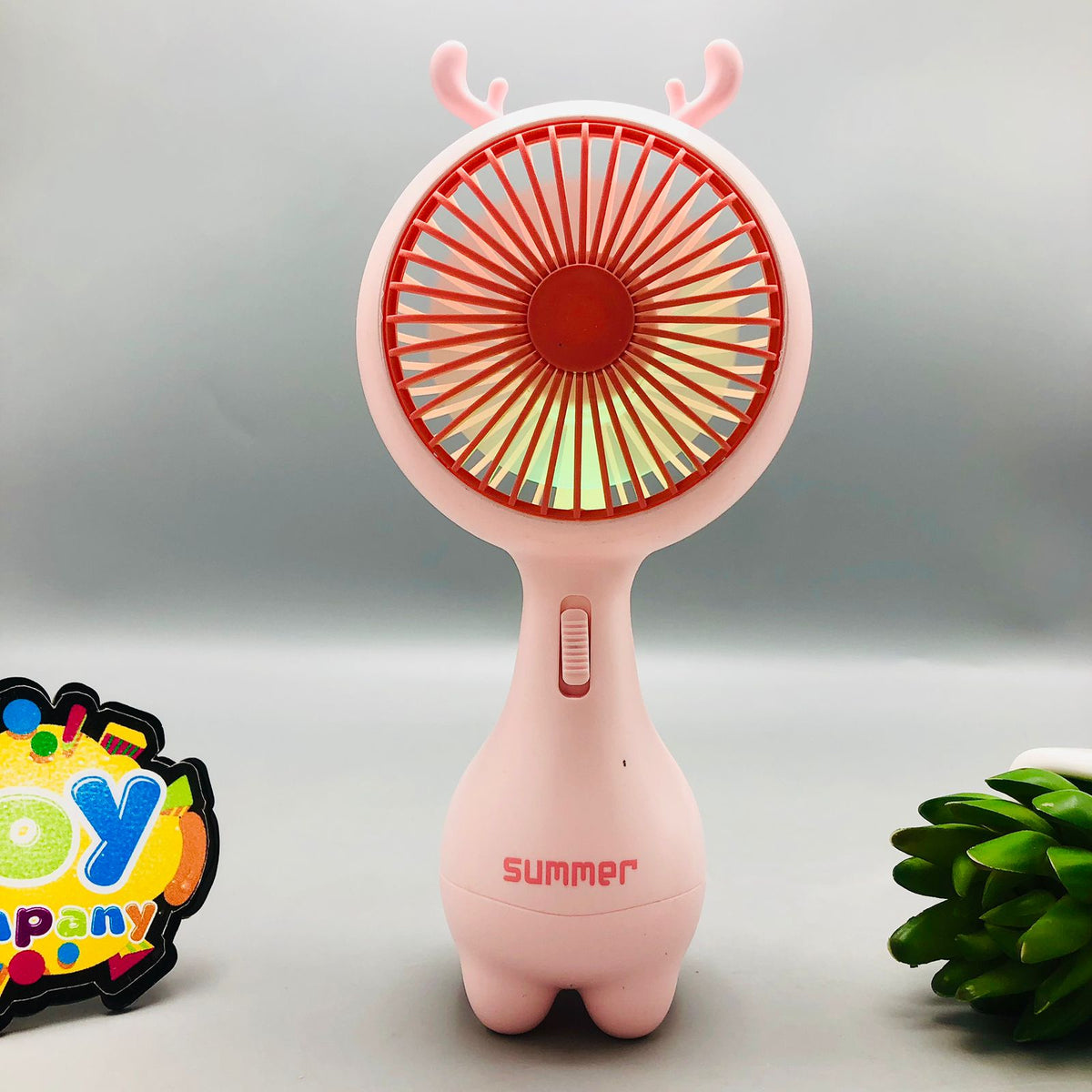 Rechargeable Handheld Colorful Lights Cooling Fan