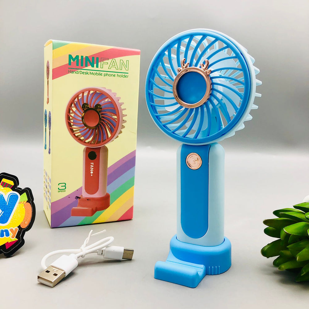 Rechargeable Mini Handheld Fan With Phone Holder