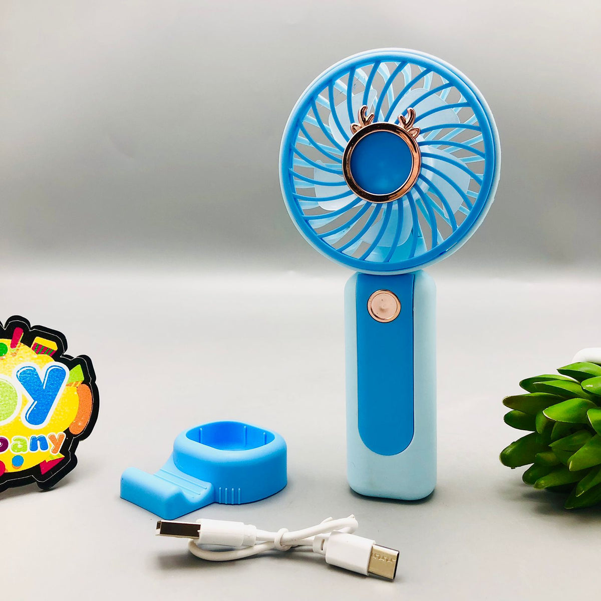 Rechargeable Mini Handheld Fan With Phone Holder