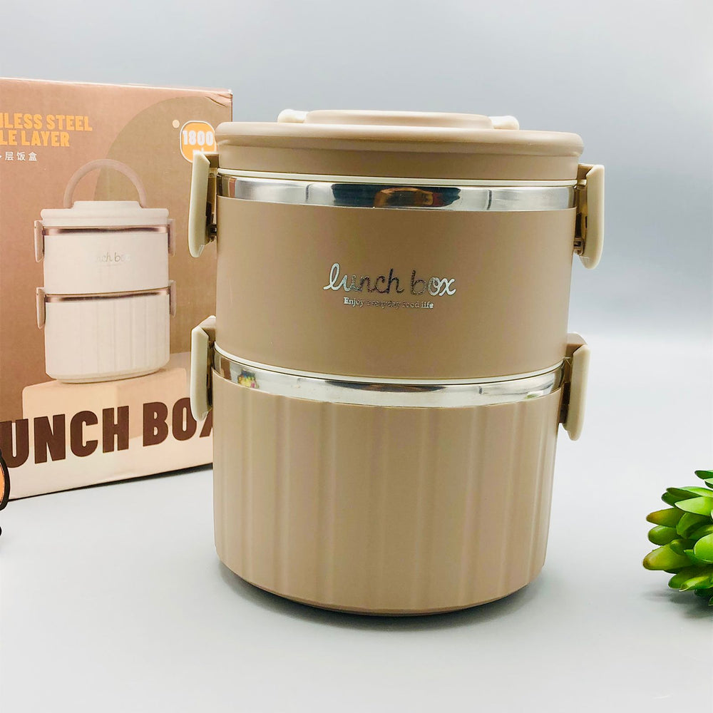 1800ml Stainless Steel Double Layer Lunch Box