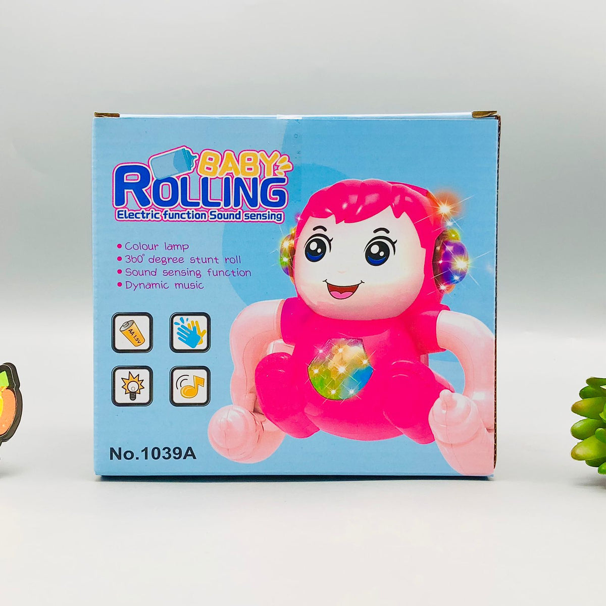 Electric Sound Sensing Rolling Baby With Lights