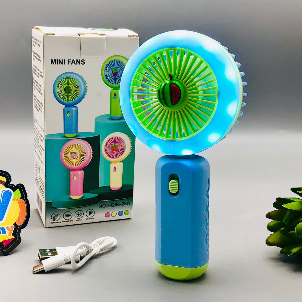 Rechargeable Mini Handheld LED Lighting Fan