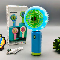 Rechargeable Mini Handheld LED Lighting Fan