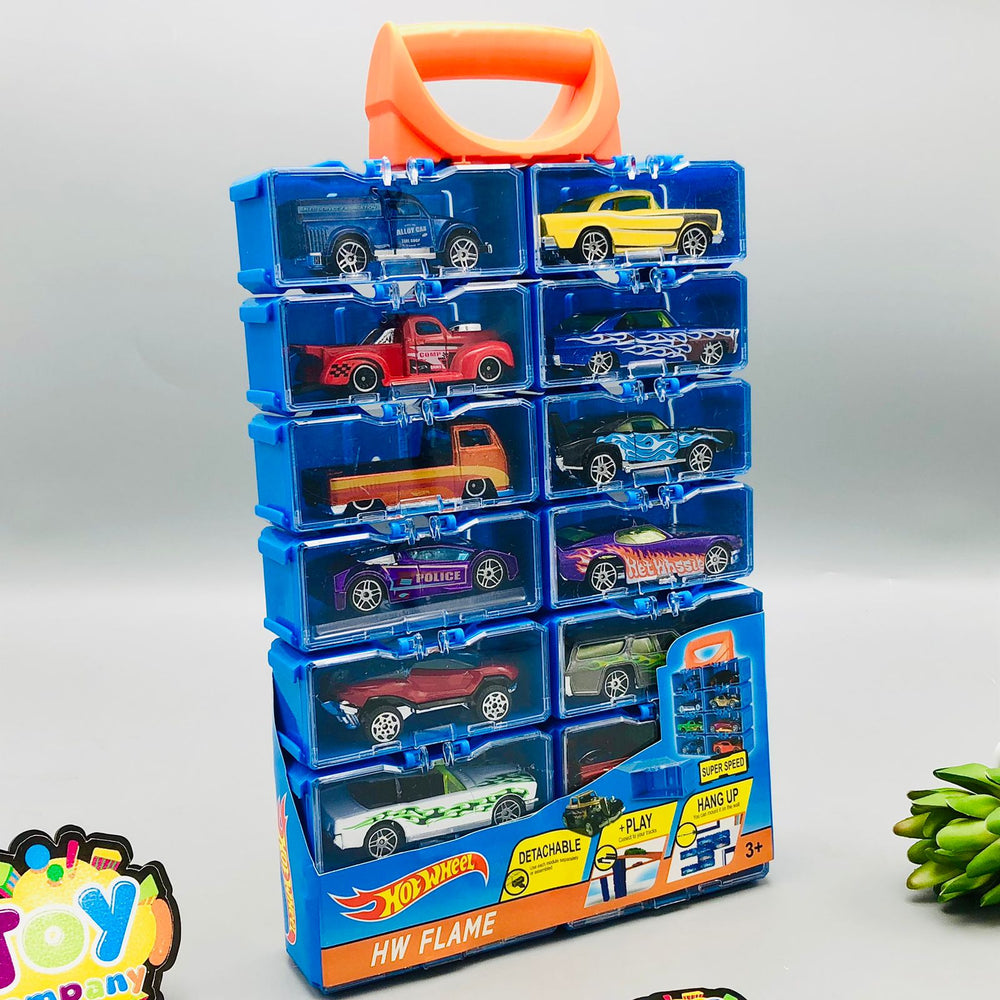 Hot Wheel Diecast Set of 14 Cars with Display Racks