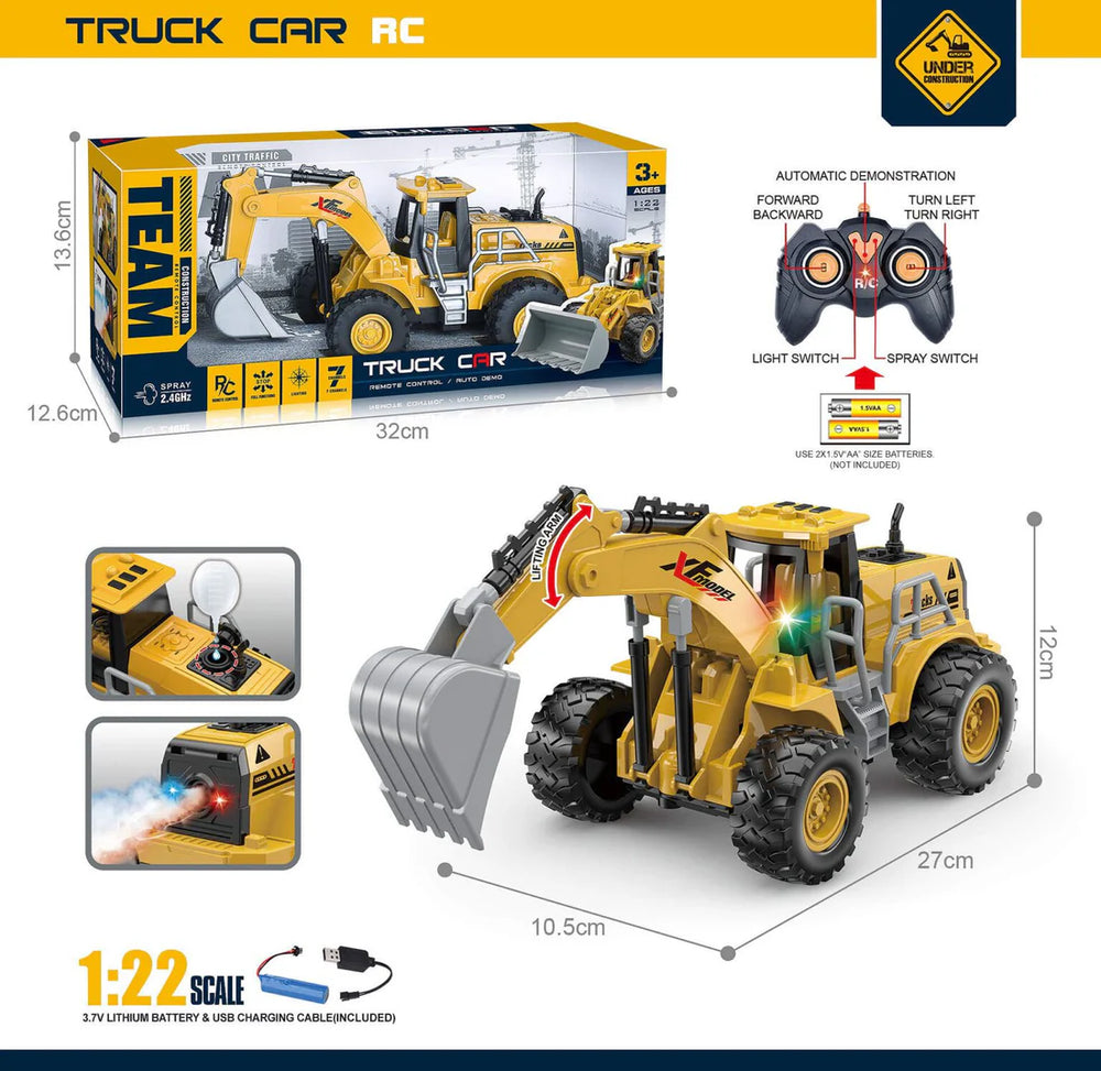 1:22 RC Excavator With Spray & Light