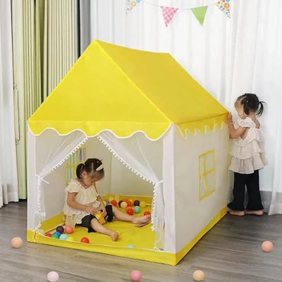 Kids Castle Play Tent House 125x98x130cm - Yellow