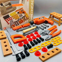 41Pcs Kids Pretend Play Engineering Tool Briefcase