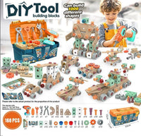 168Pcs DIY Kids Building Blocks Tools Briefcase