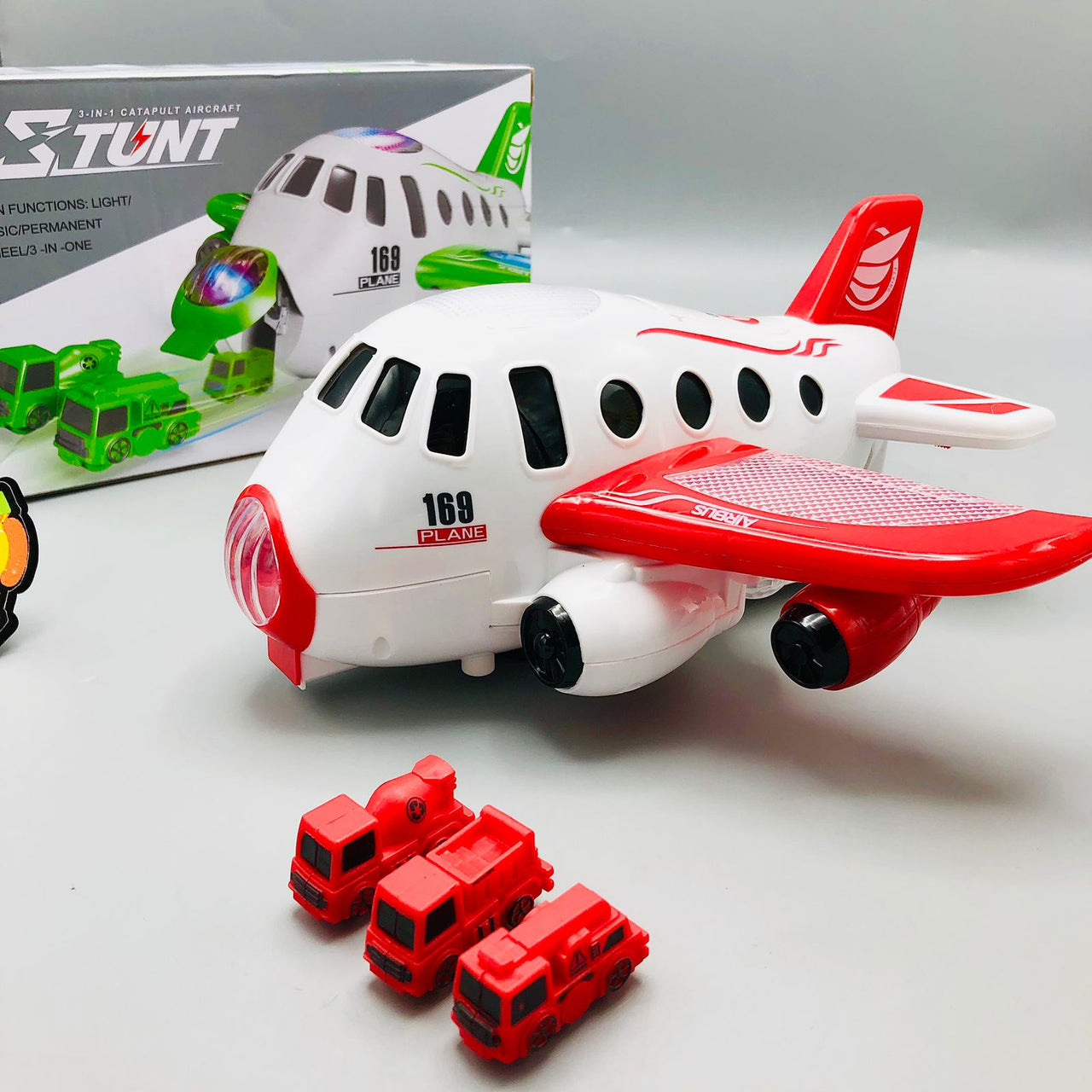 Battery Operated Catapult Airbus Plane With Mini Cars