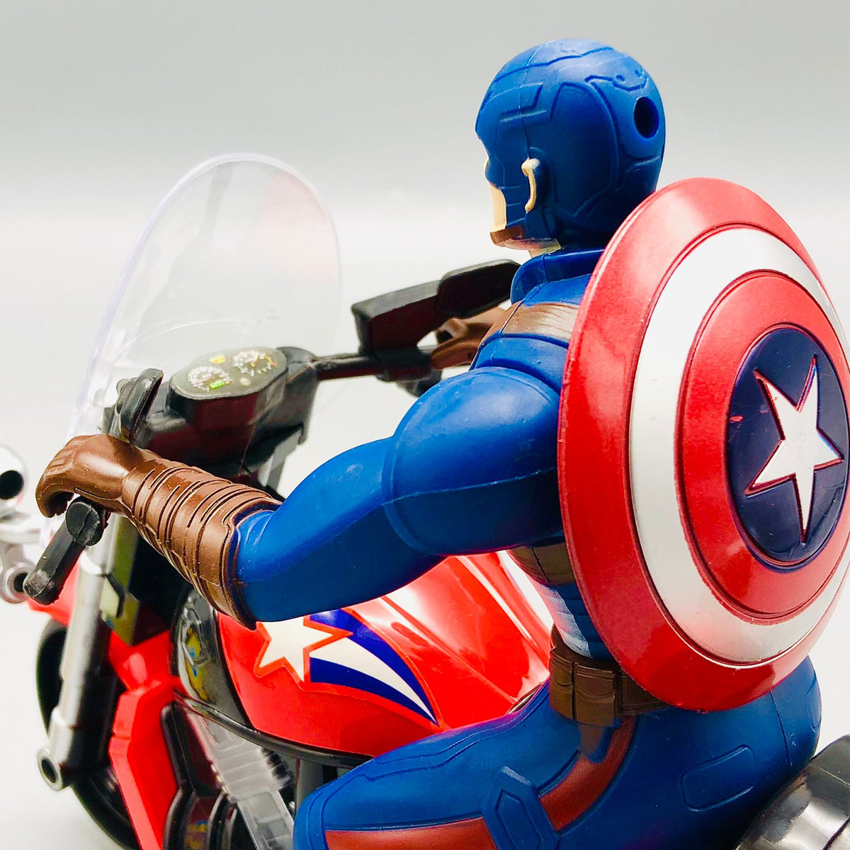 Electric Civil War Captain America Bike Toy With Light & Sound