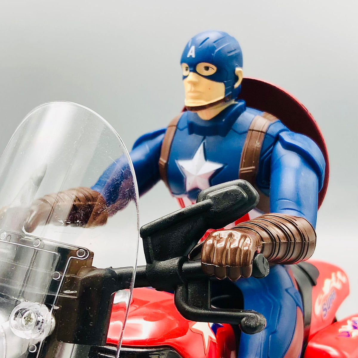 Electric Civil War Captain America Bike Toy With Light & Sound