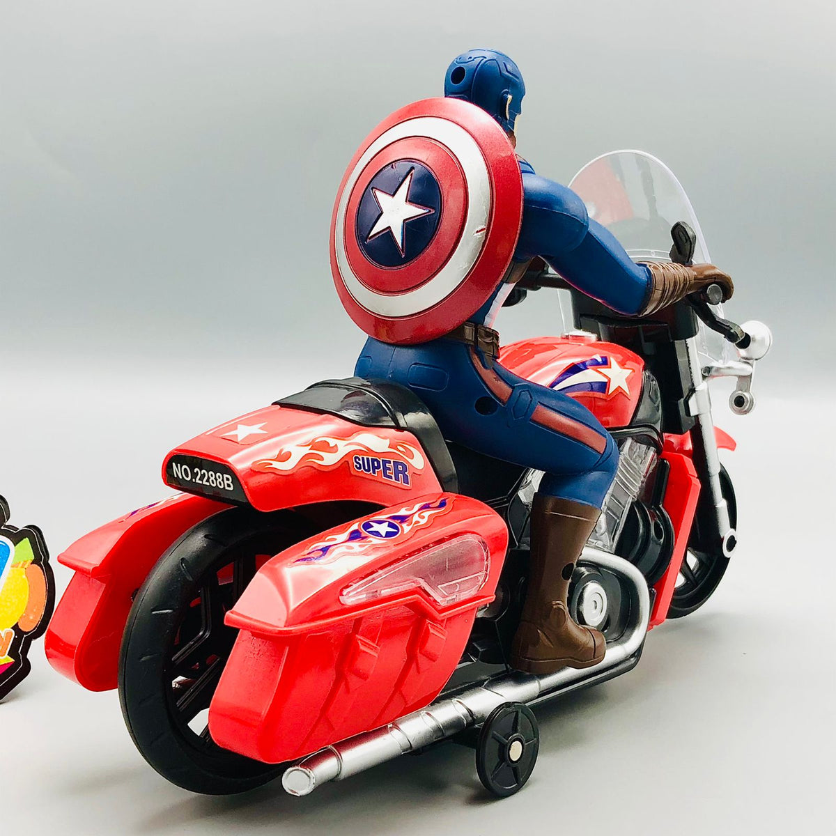 Electric Civil War Captain America Bike Toy With Light & Sound
