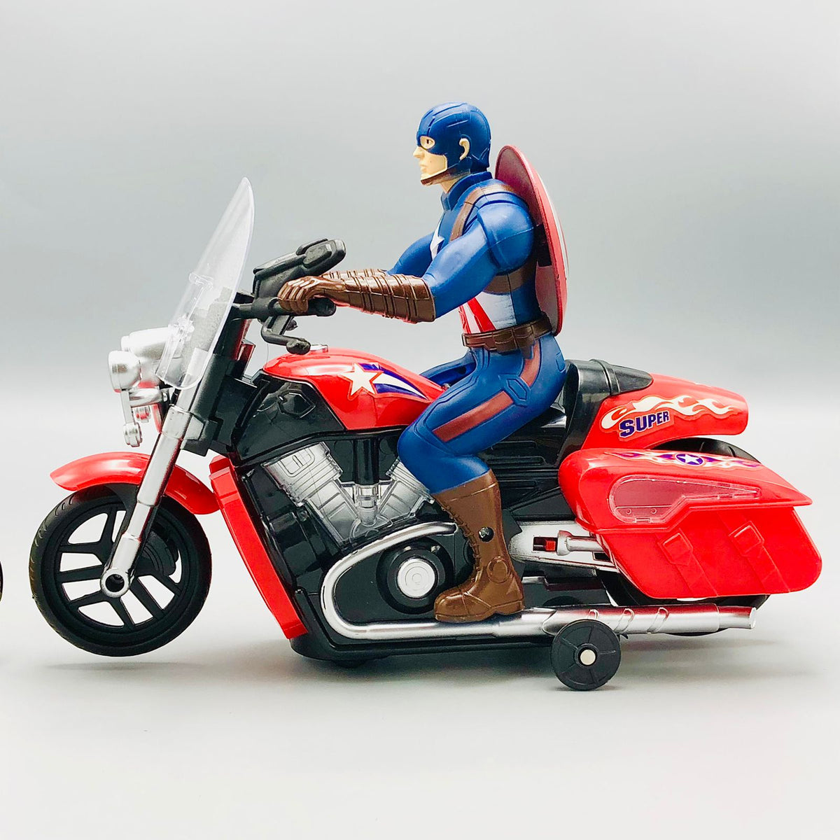 Electric Civil War Captain America Bike Toy With Light & Sound