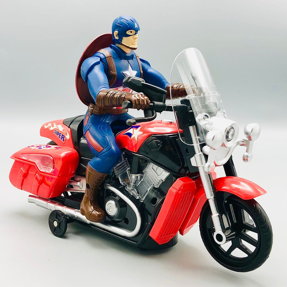 Electric Civil War Captain America Bike Toy With Light & Sound