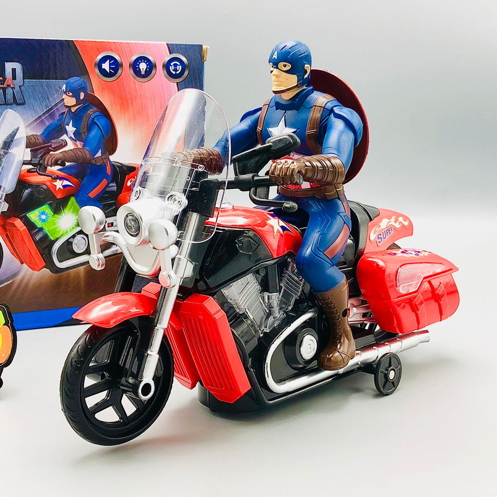 Electric Civil War Captain America Bike Toy With Light & Sound