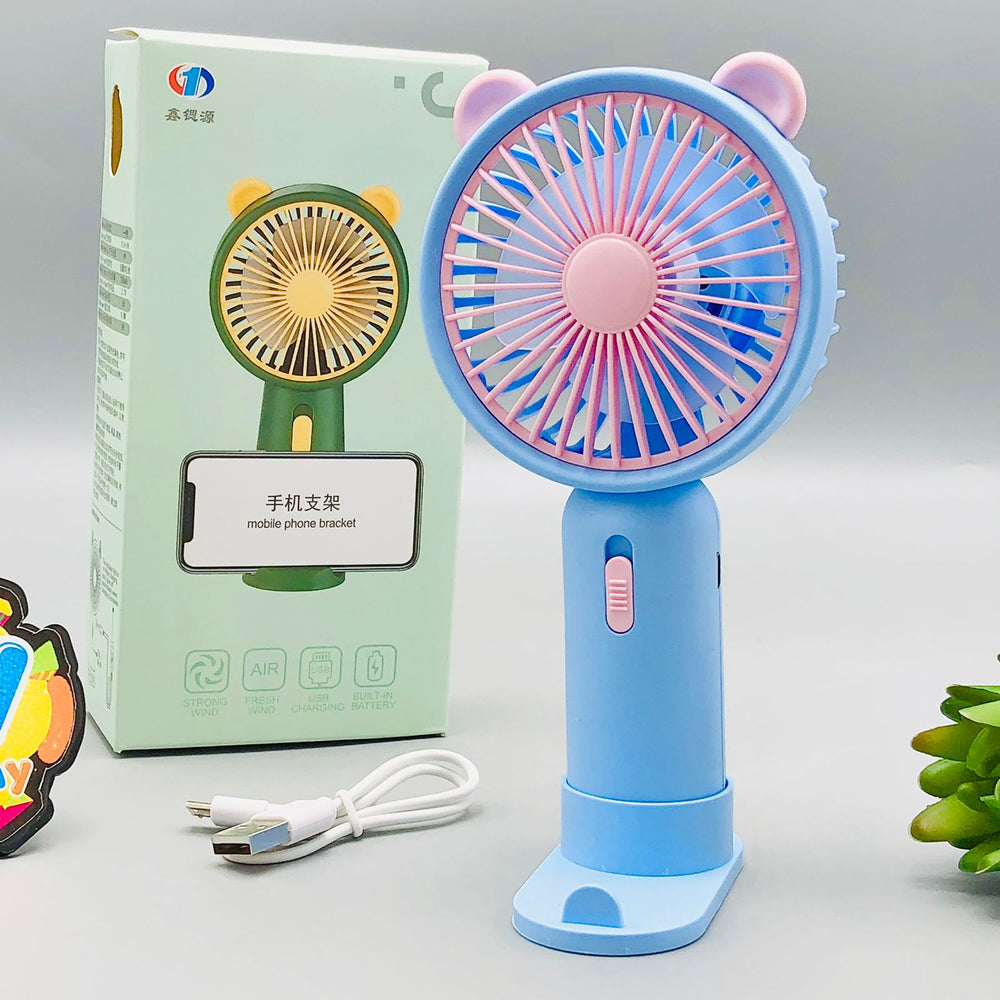Rechargeable Mini Cooling Fan With Mobile Phone Bracket