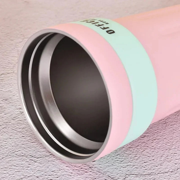 650ml Stainless Steel Temperature Display Coffee Cup - Pink
