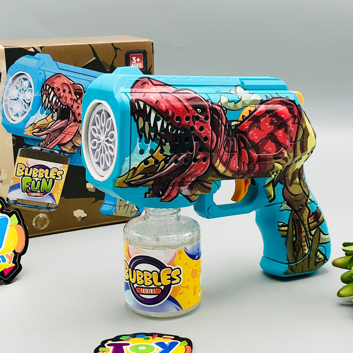 Dinosaur Electric Bubble Gun