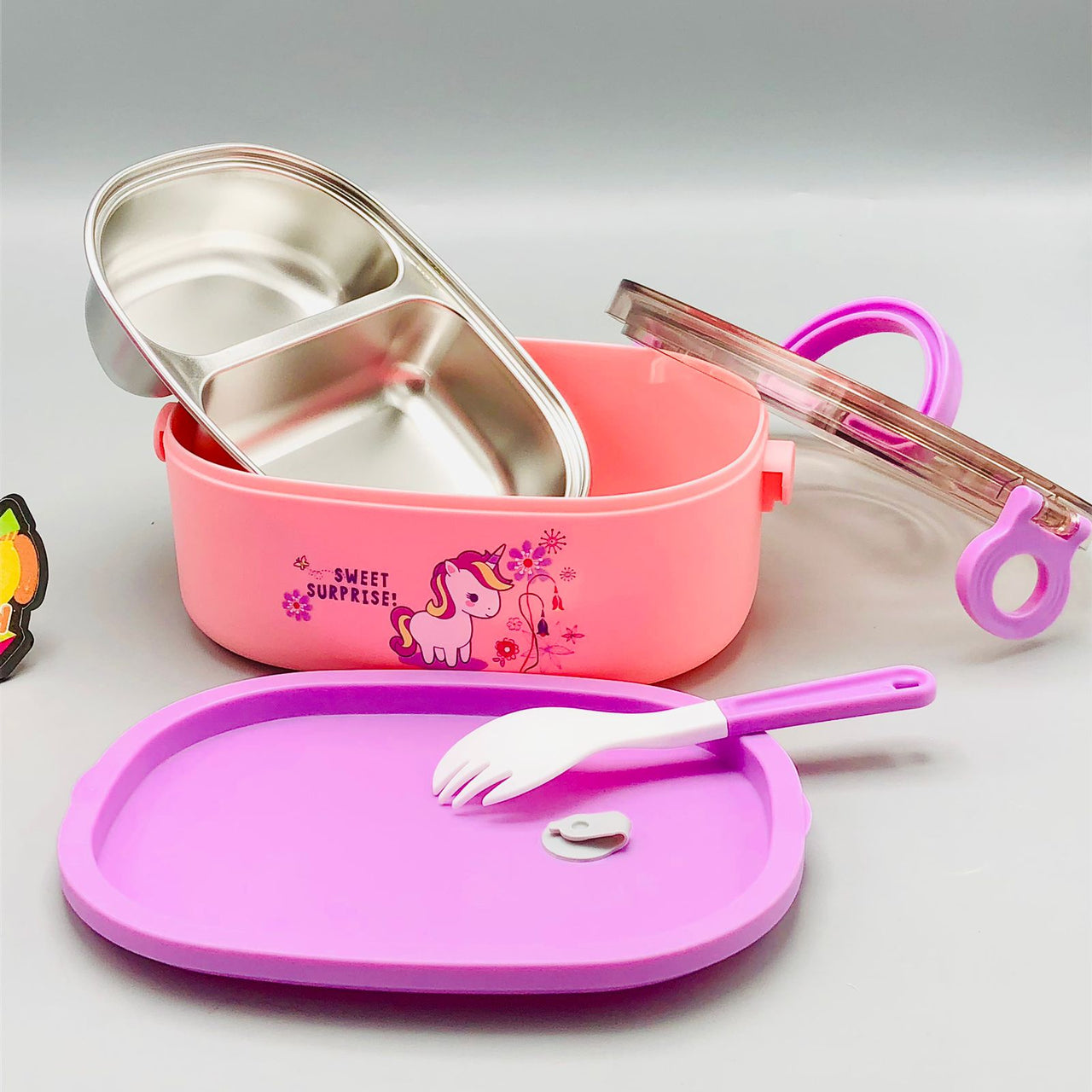 600ml Cartoon Design Stainless Steel Lunch Box