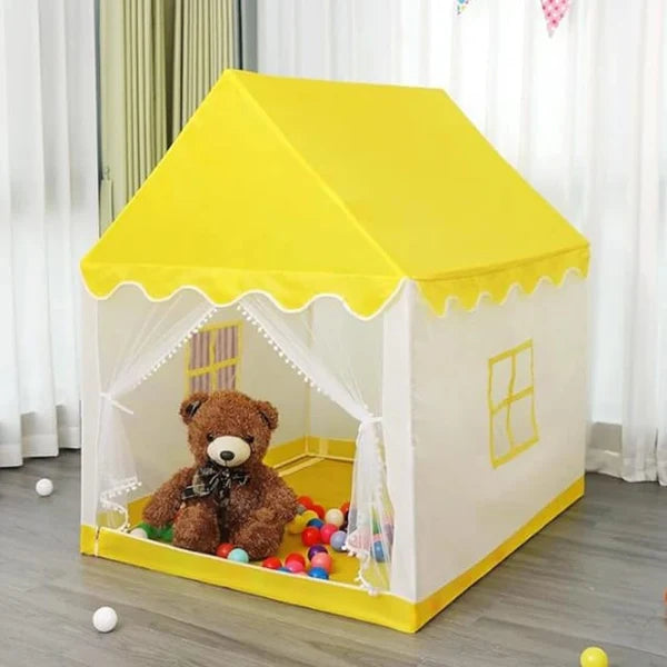 Kids Castle Play Tent House 125x98x130cm - Yellow