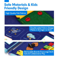 Montessori 8 Pages Multi-functional Activity Busy Book - Blue