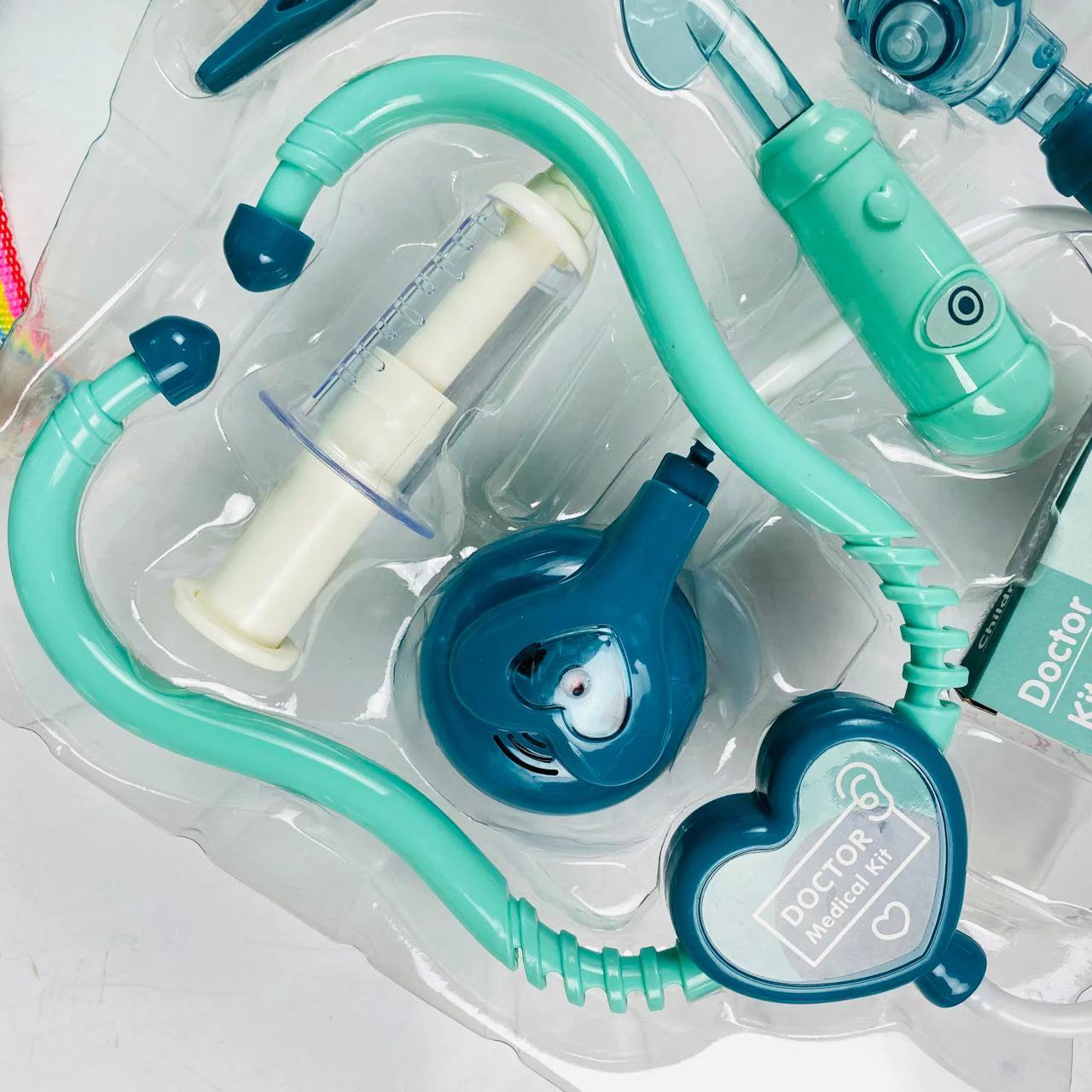 13Pcs Kids Pretend Play Doctor Kit With Acrylic Box - Green