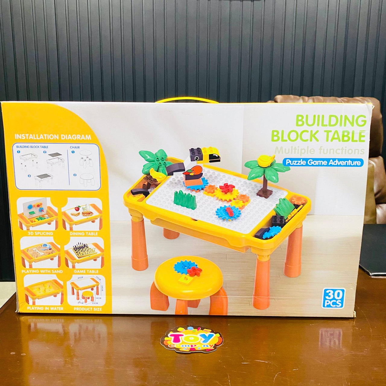 30Pcs DIY Multi-functional Building Blocks Table With Stool