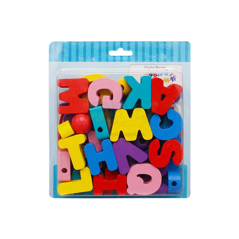 Wooden Alphabet Lacing Beads