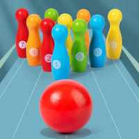 Wooden Arcade Bowling Game Set