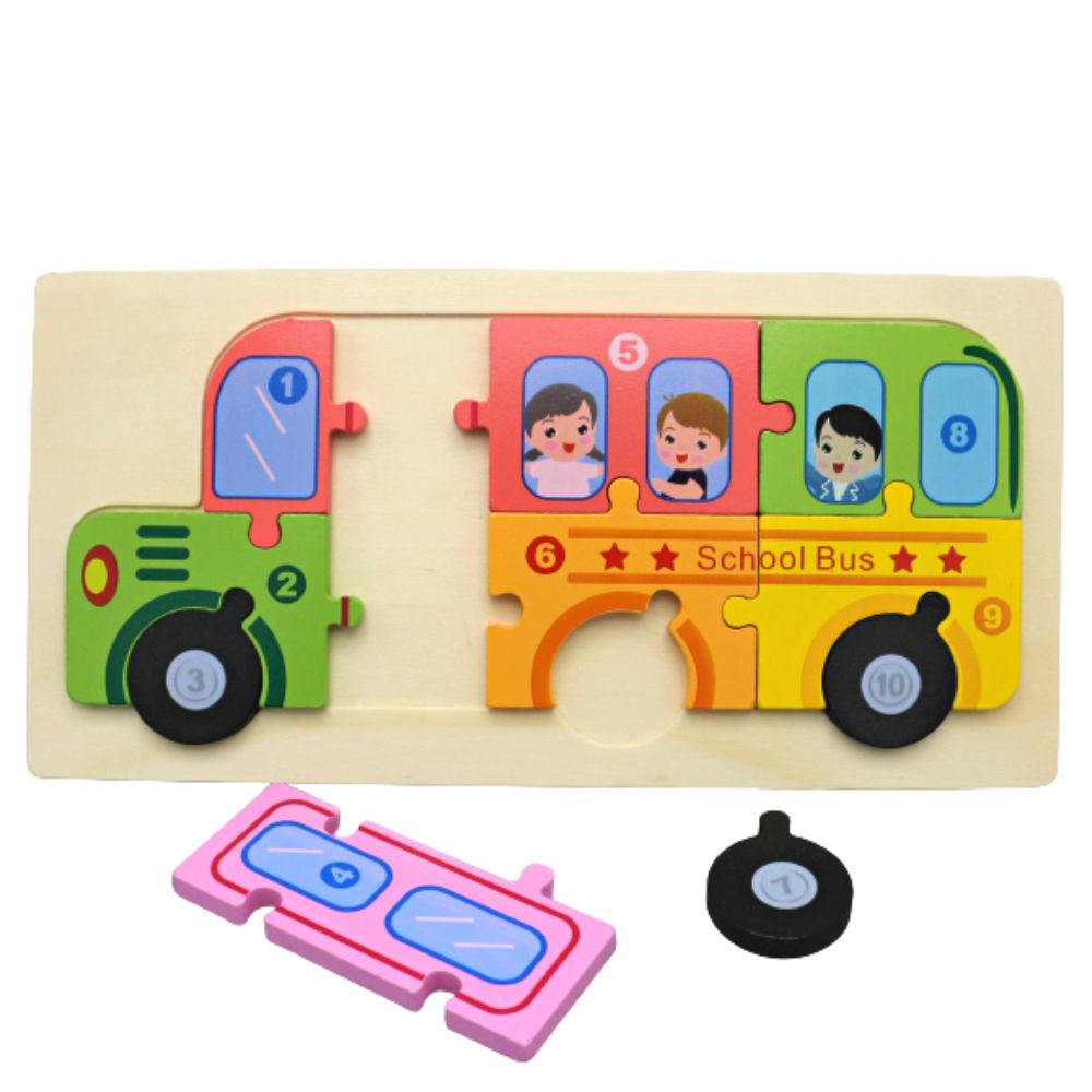 3D Wooden Shape Puzzle Board 1Pc - Assortment