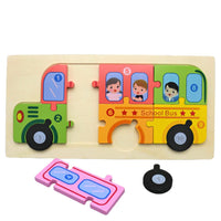 3D Wooden Shape Puzzle Board 1Pc - Assortment