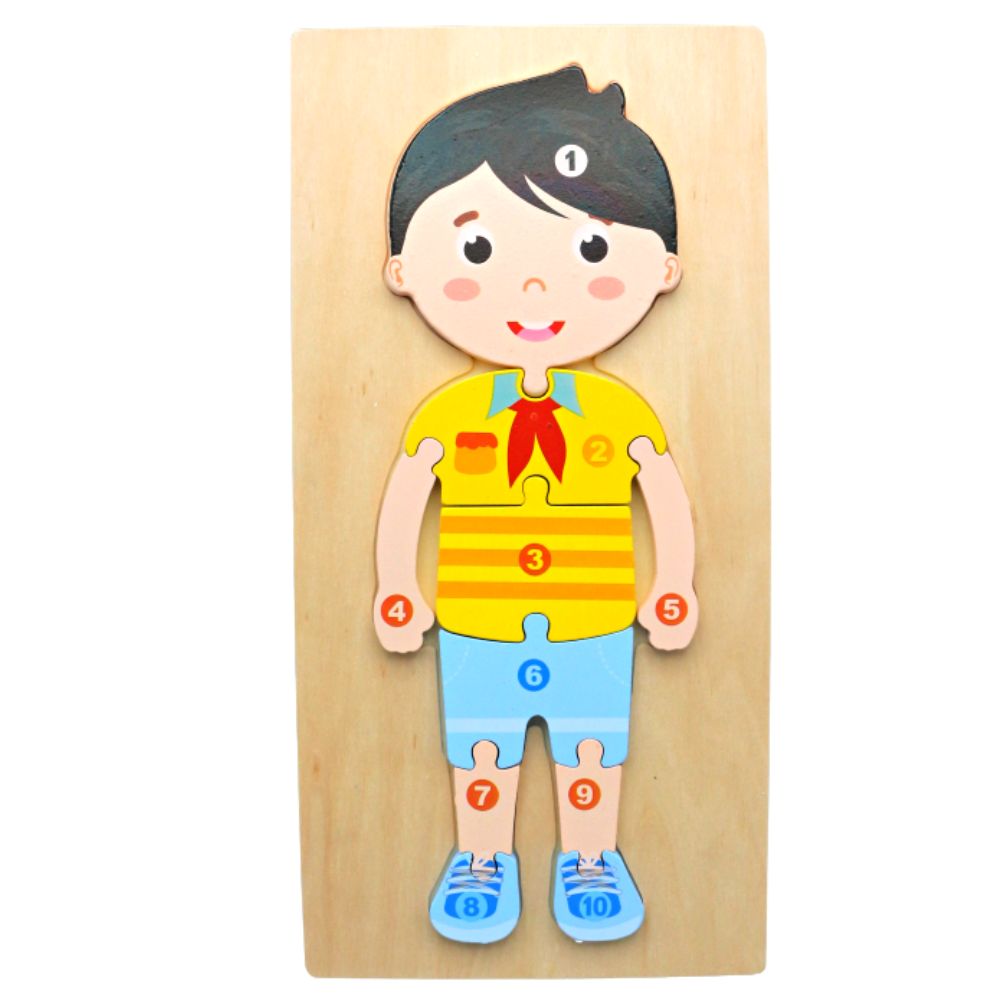 3D Wooden Shape Puzzle Board 1Pc - Assortment