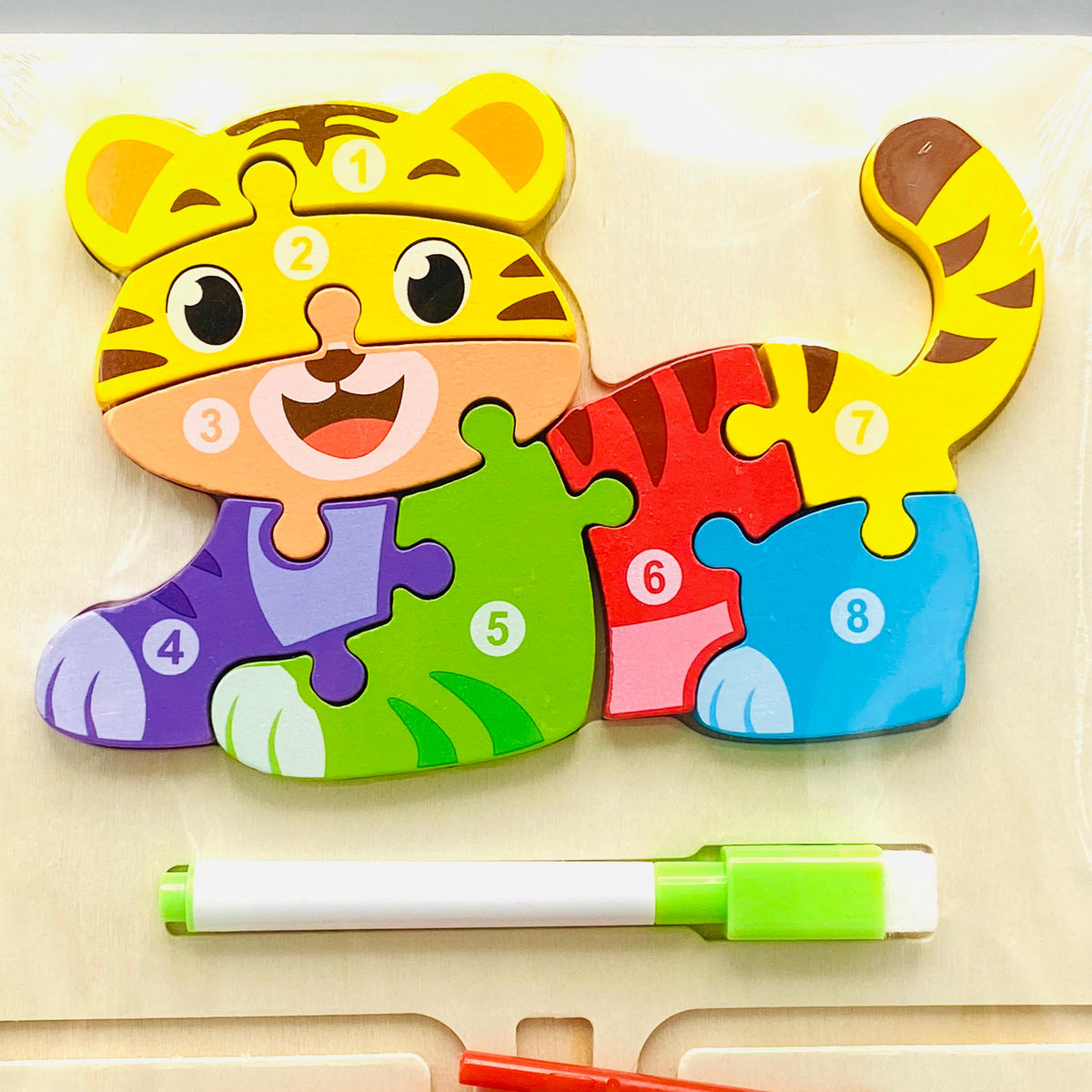 Wooden-Tiger Mini Puzzle & White Board