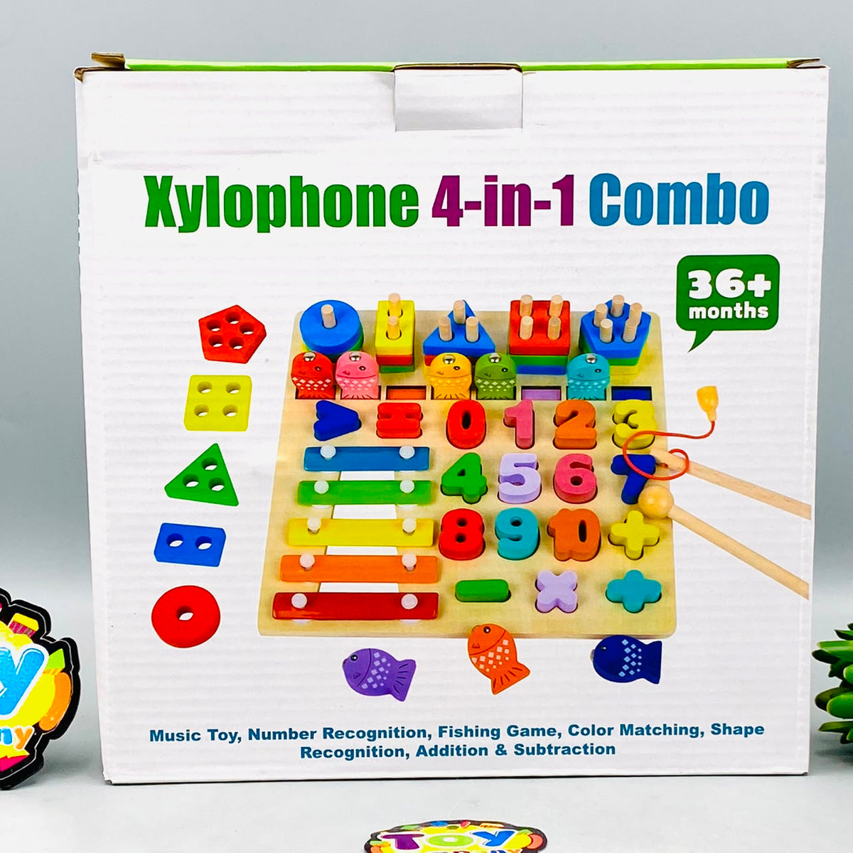 Wooden 4in1 Xylophone & Fishing Game