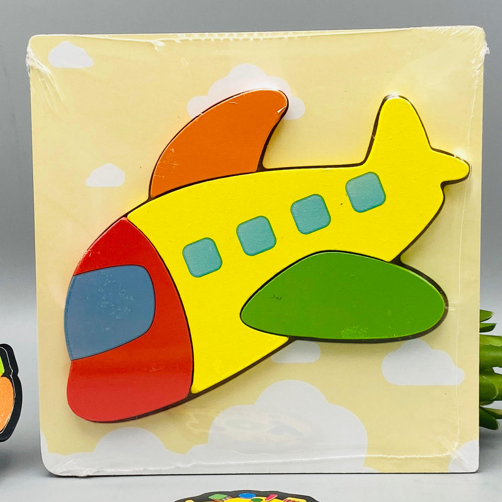 Wooden Mini Airplane Puzzle Board
