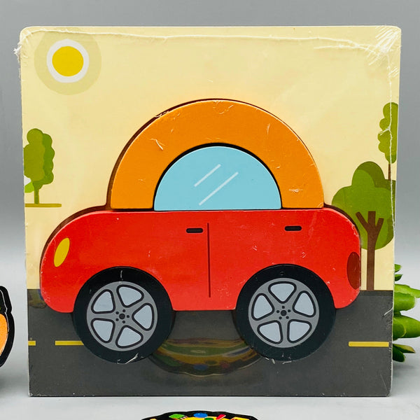 Wooden Mini Vehicle Puzzle Board