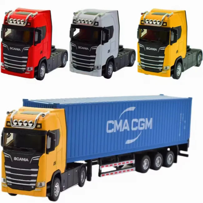 1:36 Diecast Metal Scania Transport Container Truck